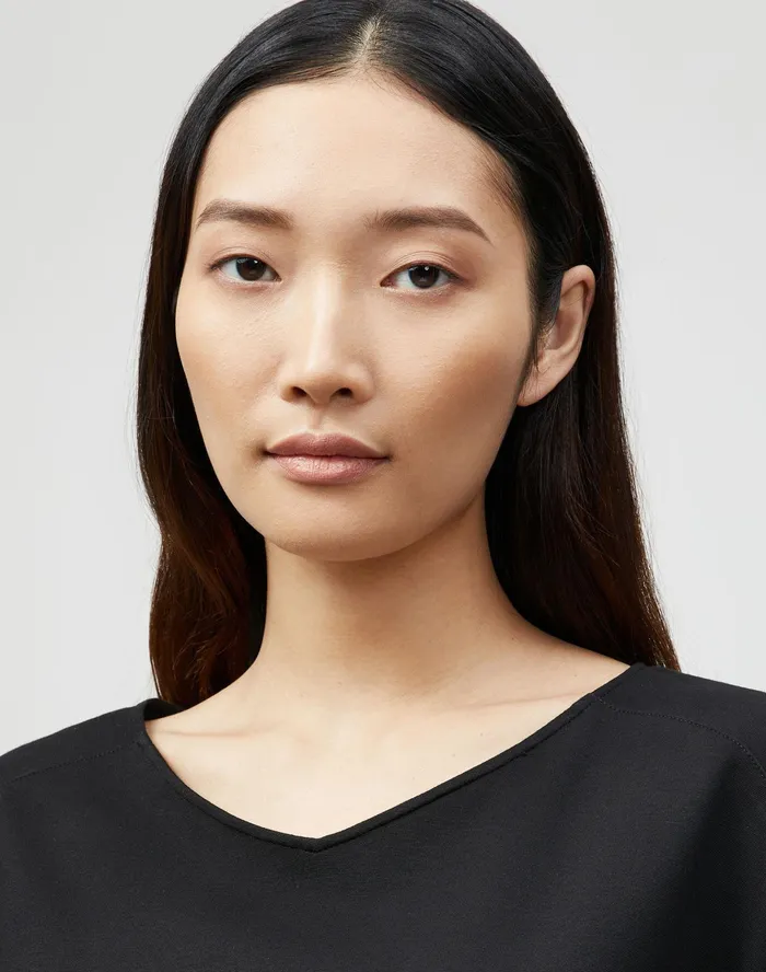 Women Lafayette 148 New York Tops and Tees Calista Top In Lightweight Punto Milano Black