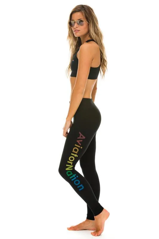 Women Leggings Aviator Nation Full Length Leggings 8211 Black