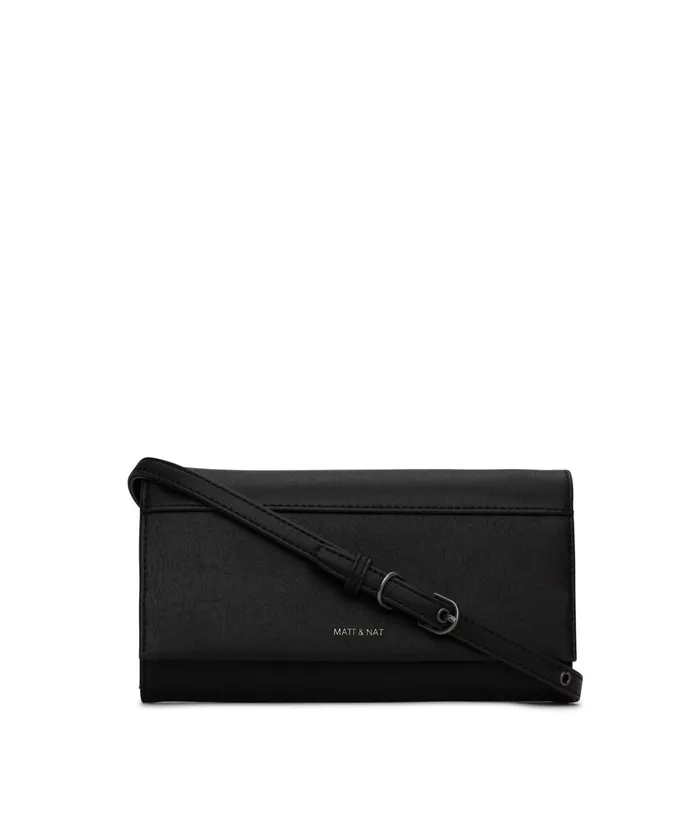 Women Lette Vegan Wallet Crossbody Bag 8211 Vintage Black Matt and Nat Wallets Women Lette Vegan Wallet Crossbody Bag 8211 Vintage Black Matt and Nat Wallets