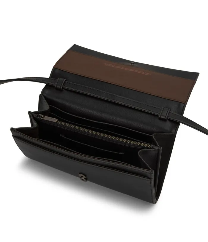 Women Lette Vegan Wallet Crossbody Bag 8211 Vintage Black Matt and Nat Wallets