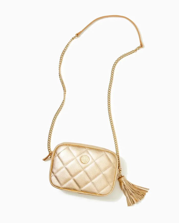 Women Lilly Pulitzer Bags Dessa Leather Crossbody Bag Gold Metallic Women Lilly Pulitzer Bags Dessa Leather Crossbody Bag Gold Metallic