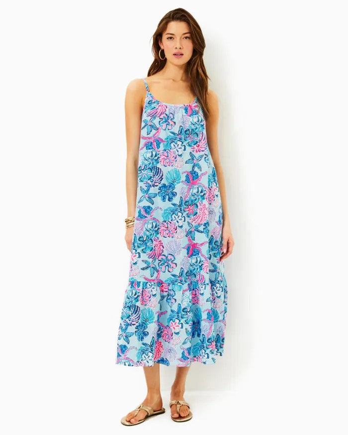 Women Lilly Pulitzer Dresses Amerie Linen Midi Dress Multi Bahamas Beachcomber Women Lilly Pulitzer Dresses Amerie Linen Midi Dress Multi Bahamas Beachcomber