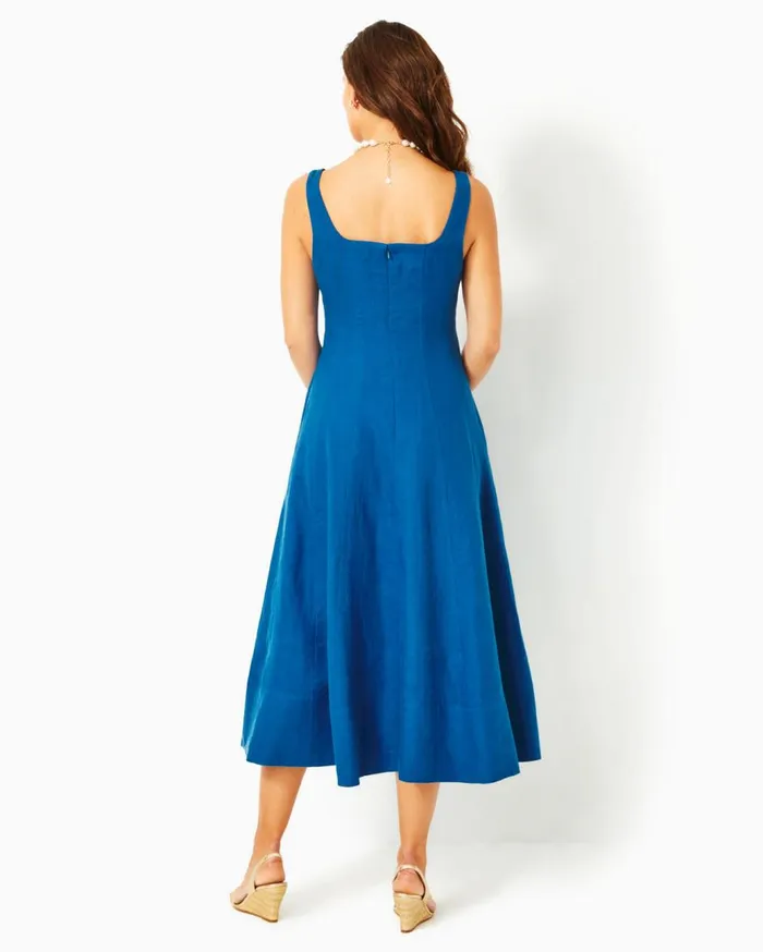 Women Lilly Pulitzer Dresses Amerie Linen Midi Dress Multi Bahamas Beachcomber Women Lilly Pulitzer Dresses Amerie Linen Midi Dress Multi Bahamas Beachcomber