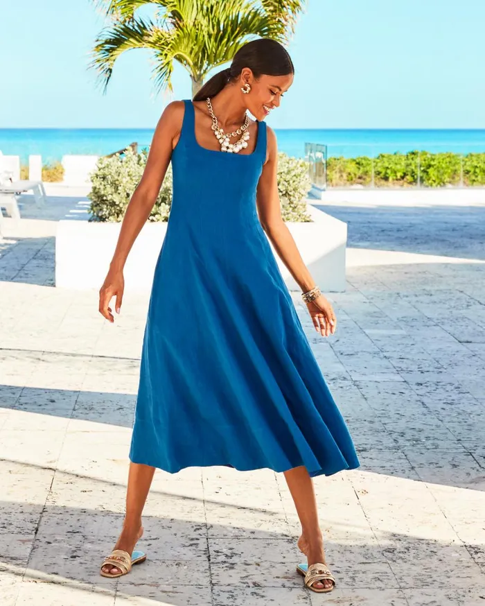 Women Lilly Pulitzer Dresses Amerie Linen Midi Dress Multi Bahamas Beachcomber Women Lilly Pulitzer Dresses Amerie Linen Midi Dress Multi Bahamas Beachcomber