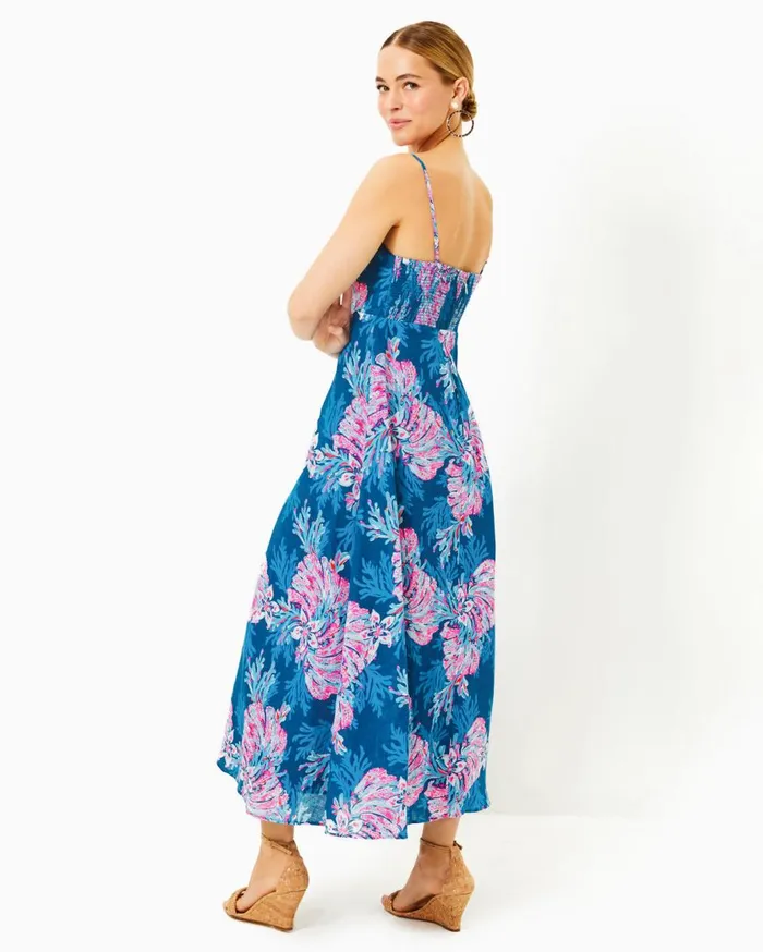 Women Lilly Pulitzer Dresses Amerie Linen Midi Dress Multi Bahamas Beachcomber Women Lilly Pulitzer Dresses Amerie Linen Midi Dress Multi Bahamas Beachcomber
