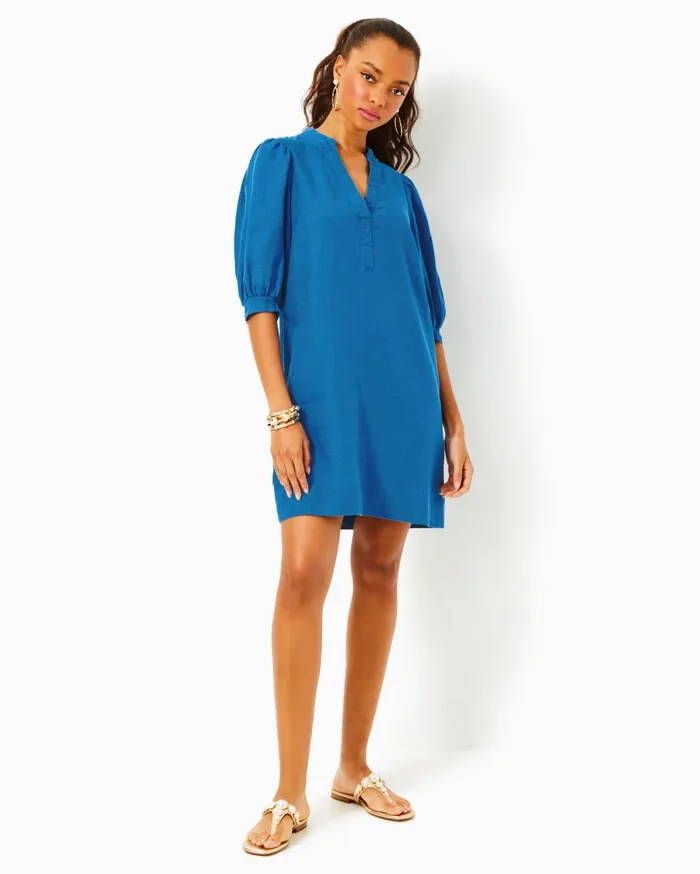 Women Lilly Pulitzer Dresses Ellielynn Long Sleeve Dress Lunar Blue Palm Beach Petals Women Lilly Pulitzer Dresses Ellielynn Long Sleeve Dress Lunar Blue Palm Beach Petals