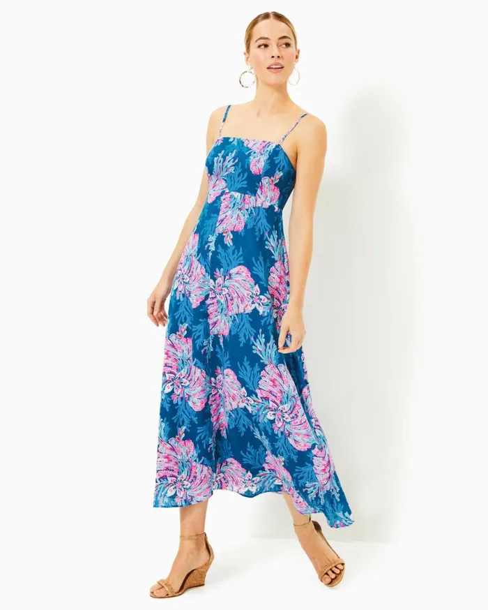 Women Lilly Pulitzer Dresses Hadly Smocked Maxi Dress Mizner Red Poly Crepe Swirl Clip Women Lilly Pulitzer Dresses Hadly Smocked Maxi Dress Mizner Red Poly Crepe Swirl Clip