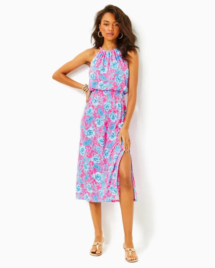 Women Lilly Pulitzer Dresses Hadly Smocked Maxi Dress Mizner Red Poly Crepe Swirl Clip Women Lilly Pulitzer Dresses Hadly Smocked Maxi Dress Mizner Red Poly Crepe Swirl Clip