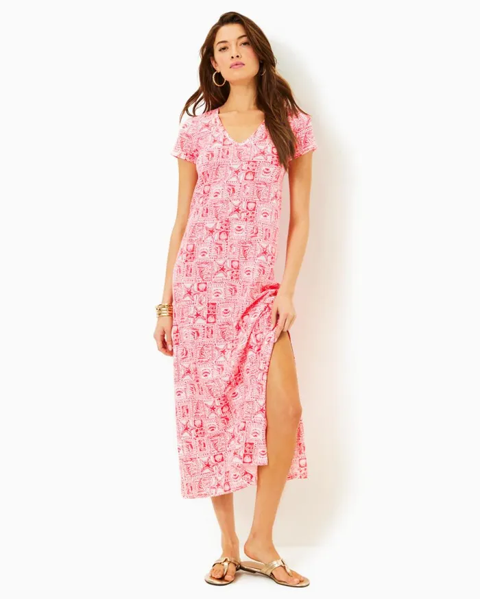 Women Lilly Pulitzer Dresses Hadly Smocked Maxi Dress Mizner Red Poly Crepe Swirl Clip Women Lilly Pulitzer Dresses Hadly Smocked Maxi Dress Mizner Red Poly Crepe Swirl Clip