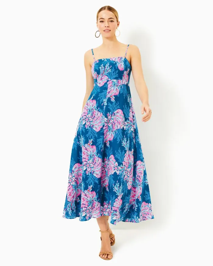 Women Lilly Pulitzer Dresses Hadly Smocked Maxi Dress Mizner Red Poly Crepe Swirl Clip Women Lilly Pulitzer Dresses Hadly Smocked Maxi Dress Mizner Red Poly Crepe Swirl Clip
