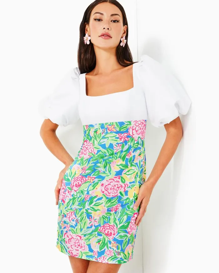 Women Lilly Pulitzer Dresses Lilly Pulitzer X Badgley Mischka Claudia Dress Multi Grove Garden Women Lilly Pulitzer Dresses Lilly Pulitzer X Badgley Mischka Claudia Dress Multi Grove Garden