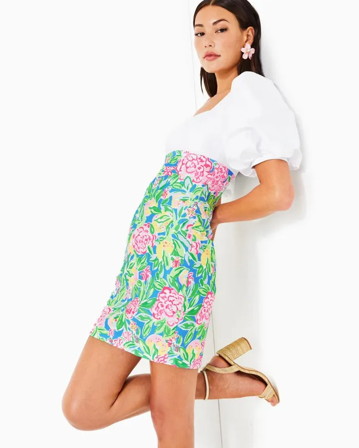 Women Lilly Pulitzer Dresses Lilly Pulitzer X Badgley Mischka Claudia Dress Multi Grove Garden Women Lilly Pulitzer Dresses Lilly Pulitzer X Badgley Mischka Claudia Dress Multi Grove Garden