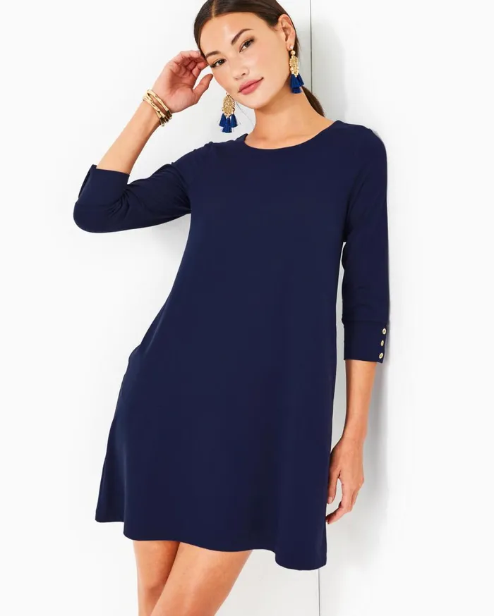 Women Lilly Pulitzer Dresses UPF 50 Solia Dress True Navy