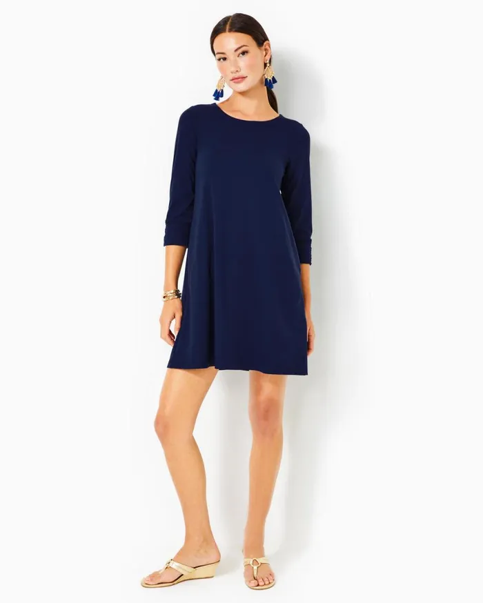 Women Lilly Pulitzer Dresses UPF 50 Solia Dress True Navy Women Lilly Pulitzer Dresses UPF 50 Solia Dress True Navy