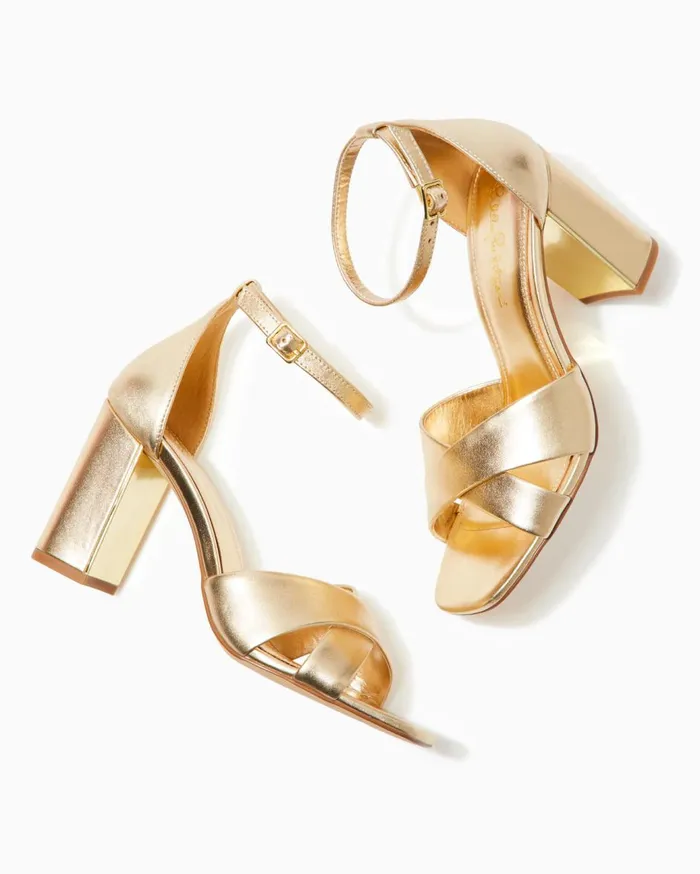 Women Lilly Pulitzer Shoes Kendall Leather Sandal Gold Metallic Women Lilly Pulitzer Shoes Kendall Leather Sandal Gold Metallic