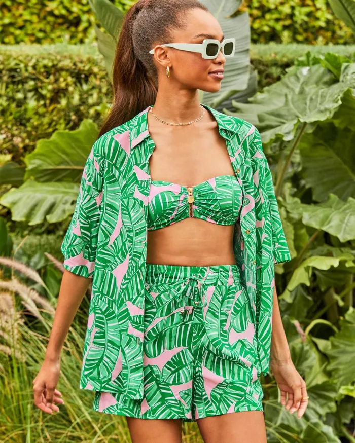 Women Lilly Pulitzer Swim Genya Bandeau Swim Top Briny Blue A Bit Salty Engineered Bikini Top Women Lilly Pulitzer Swim Genya Bandeau Swim Top Briny Blue A Bit Salty Engineered Bikini Top