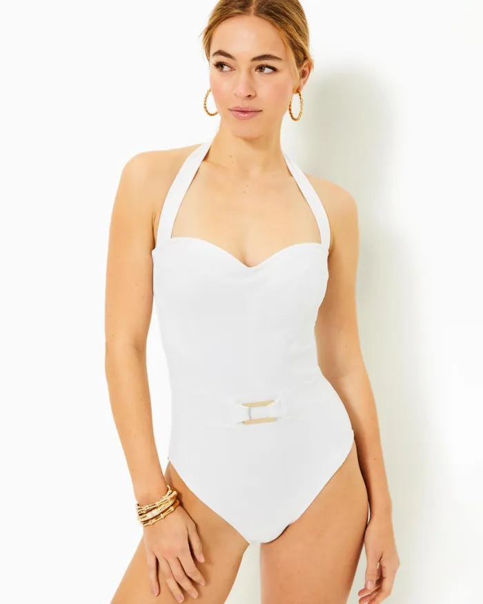 Women Lilly Pulitzer Swim Jyn OnePiece Swimsuit Resort White
