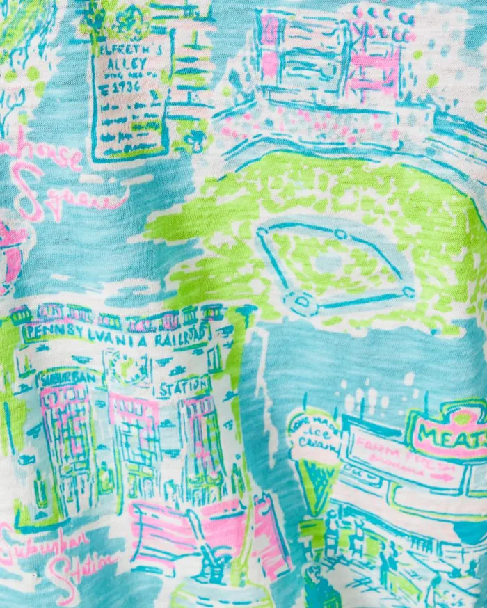 Women Lilly Pulitzer Tops Etta VNeck Top Surf Blue Lilly Loves South Carolina Women Lilly Pulitzer Tops Etta VNeck Top Surf Blue Lilly Loves South Carolina