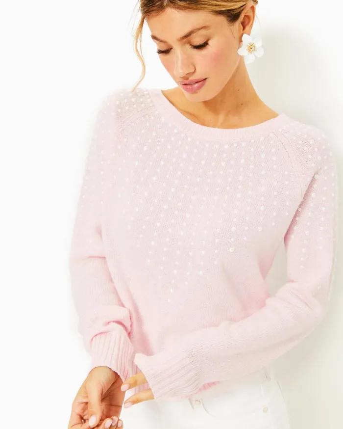 Women Lilly Pulitzer Tops Lovelia Sweater Misty Pink