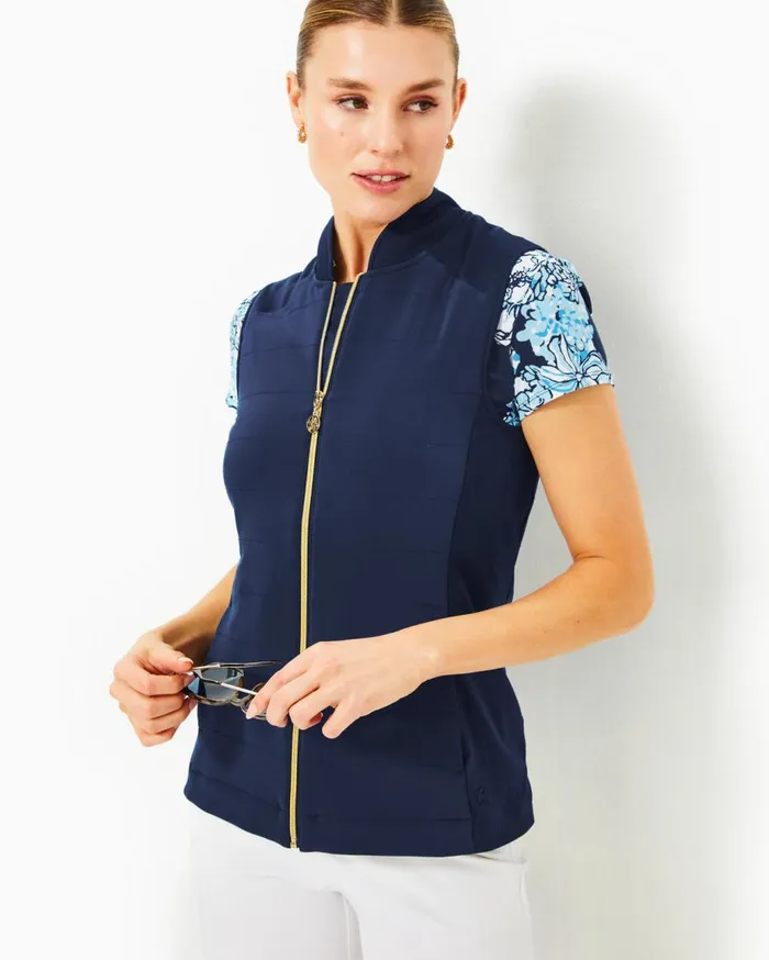 Women Lilly Pulitzer Tops Luxletic Kimberline Hybrid Vest Resort White