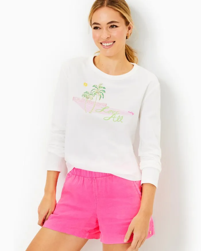 Women Lilly Pulitzer Tops Luxletic Rally Cotton Tee Resort White Love All Graphic Women Lilly Pulitzer Tops Luxletic Rally Cotton Tee Resort White Love All Graphic
