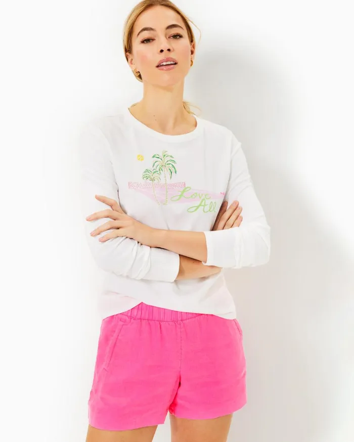 Women Lilly Pulitzer Tops Luxletic Rally Cotton Tee Resort White Love All Graphic Women Lilly Pulitzer Tops Luxletic Rally Cotton Tee Resort White Love All Graphic