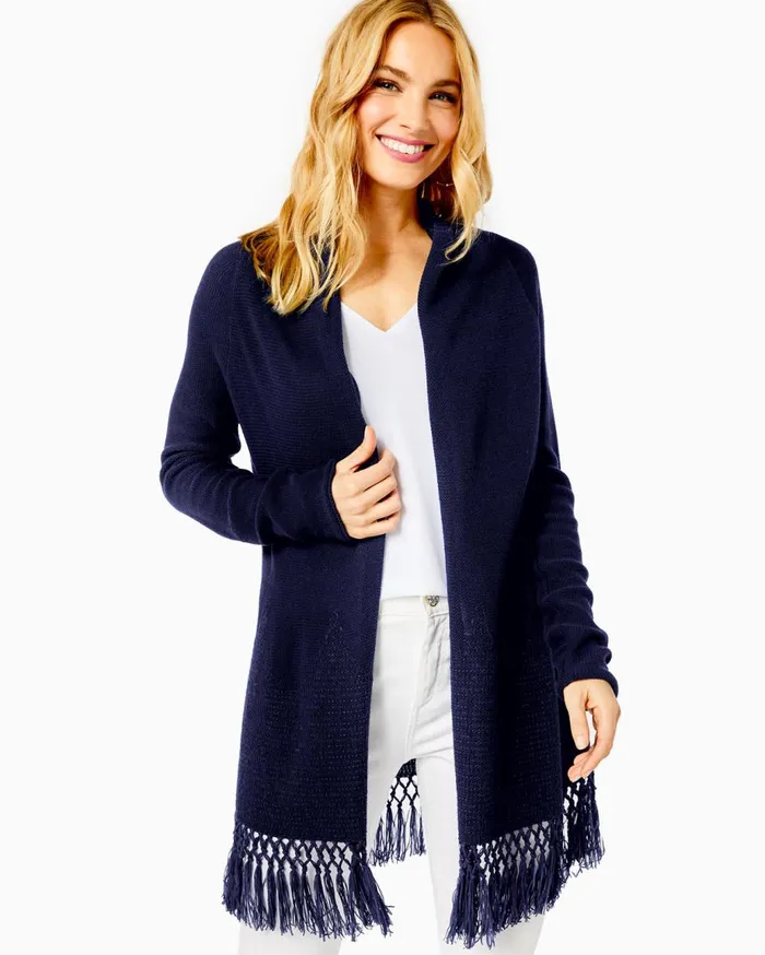 Women Lilly Pulitzer Tops Tatum Cardigan True Navy