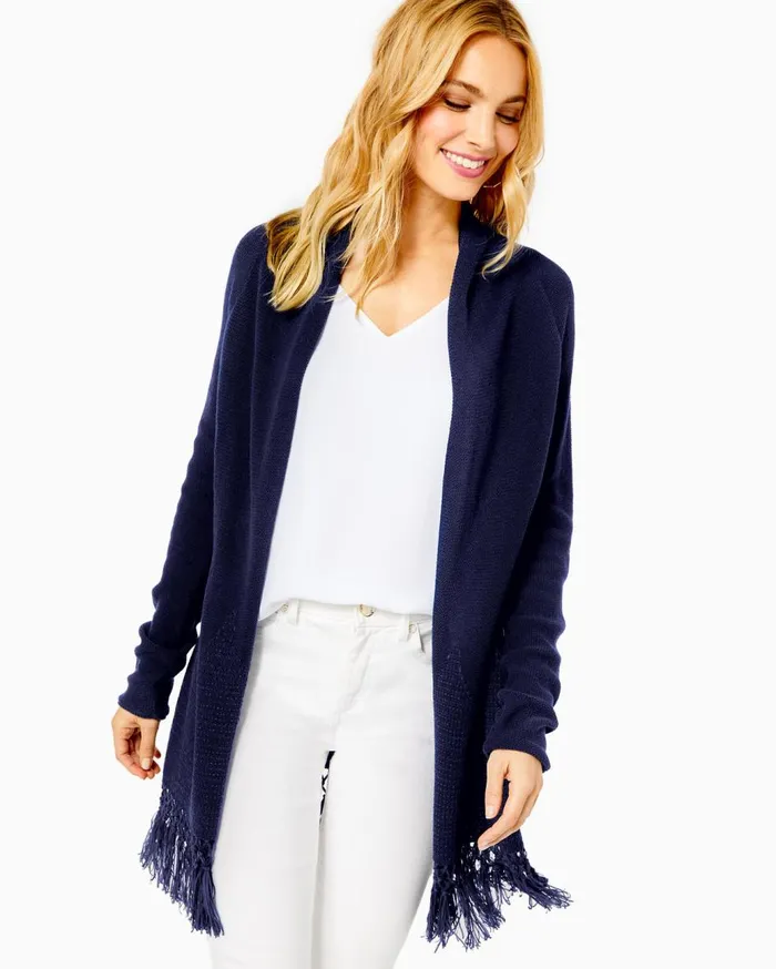 Women Lilly Pulitzer Tops Tatum Cardigan True Navy Women Lilly Pulitzer Tops Tatum Cardigan True Navy
