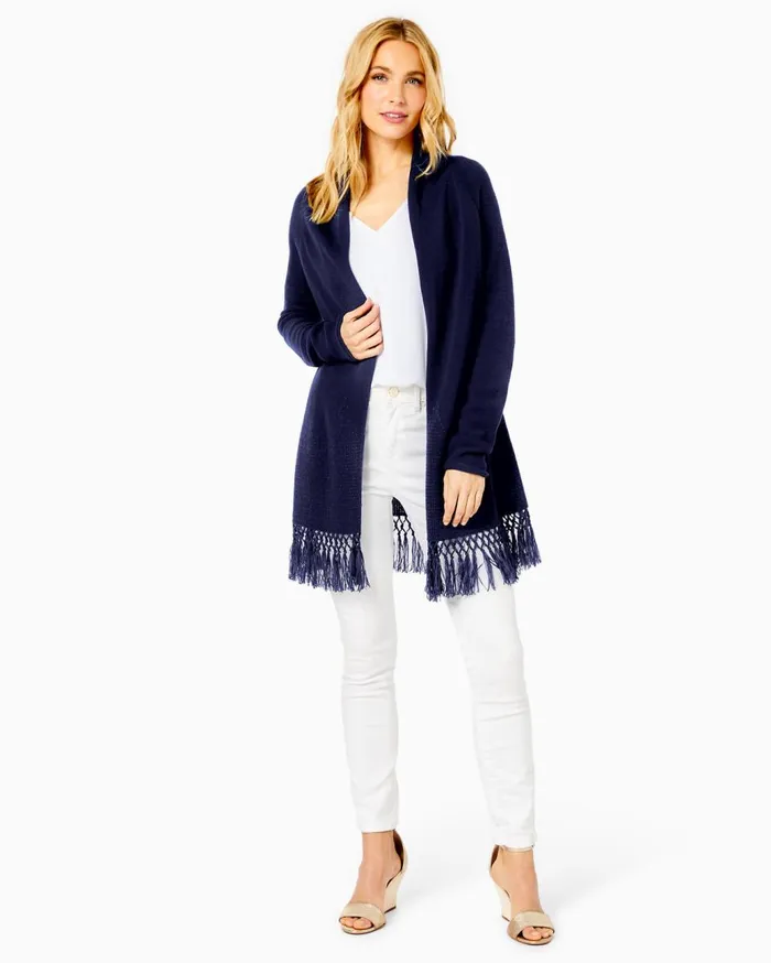 Women Lilly Pulitzer Tops Tatum Cardigan True Navy Women Lilly Pulitzer Tops Tatum Cardigan True Navy