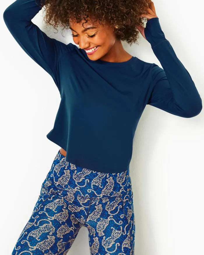 Women Lilly Pulitzer Tops UPF 50 Luxletic Emerie Active Tee Low Tide Navy Women Lilly Pulitzer Tops UPF 50 Luxletic Emerie Active Tee Low Tide Navy