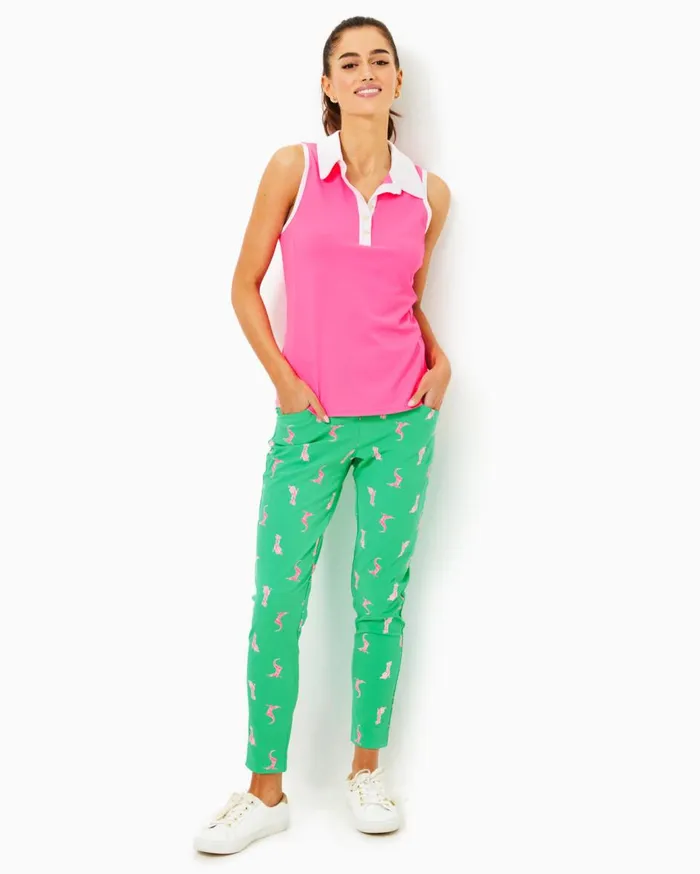 Women Lilly Pulitzer Tops UPF 50 Luxletic Imara Polo Top Roxie Pink Women Lilly Pulitzer Tops UPF 50 Luxletic Imara Polo Top Roxie Pink