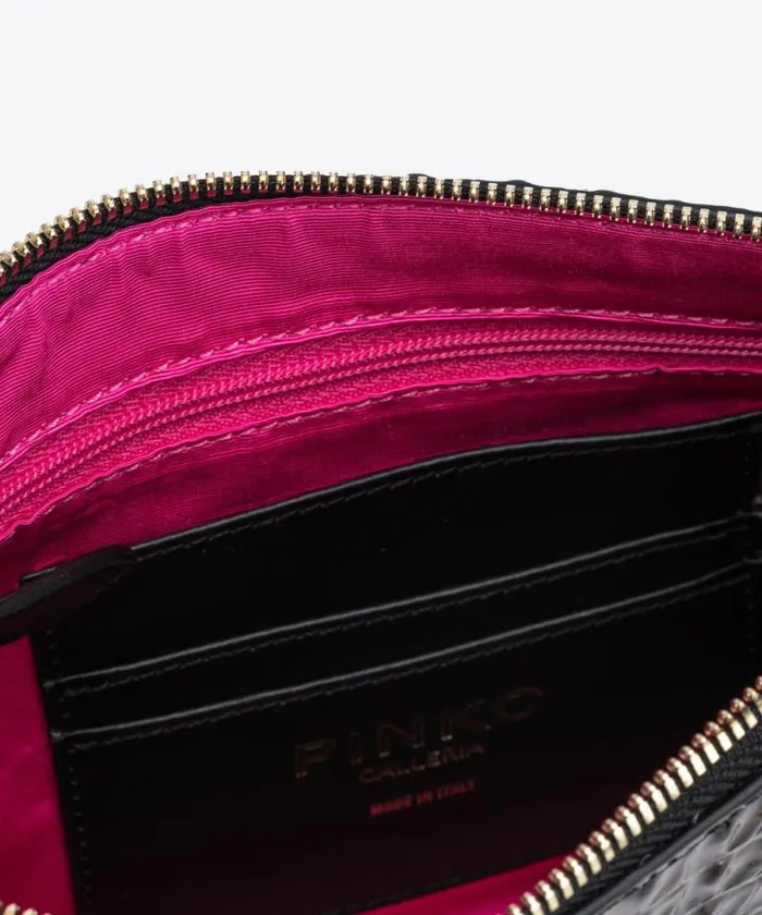 Women Limited Edition Pinko PINKO Galleria Shiny Crocprint Classic Flat Love Bag Blacklight Gold Women Limited Edition Pinko PINKO Galleria Shiny Crocprint Classic Flat Love Bag Blacklight Gold