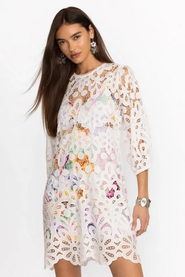 Women LISETTA LACE MINI DRESS White Johnny Was Dresses