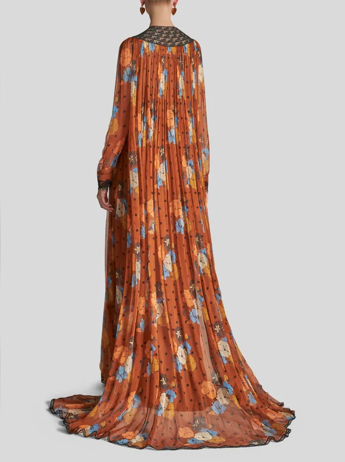 Women Long Dress With Inlaid Lace Etro Dresses