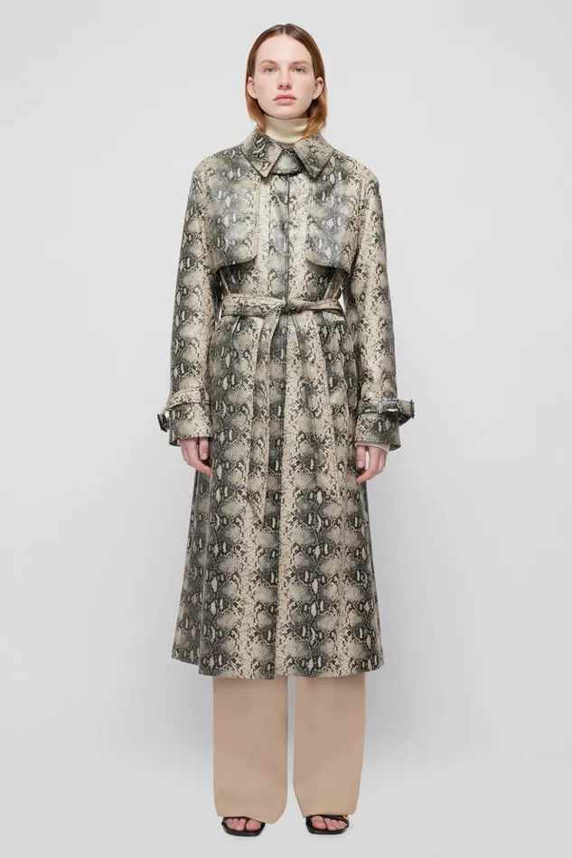 Women Loretta Coat Macadamia Python Jonathan Simkhai Jackets and Coats