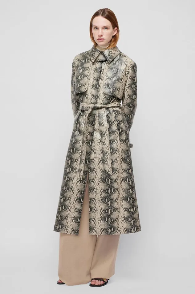 Women Loretta Coat Macadamia Python Jonathan Simkhai Jackets and Coats