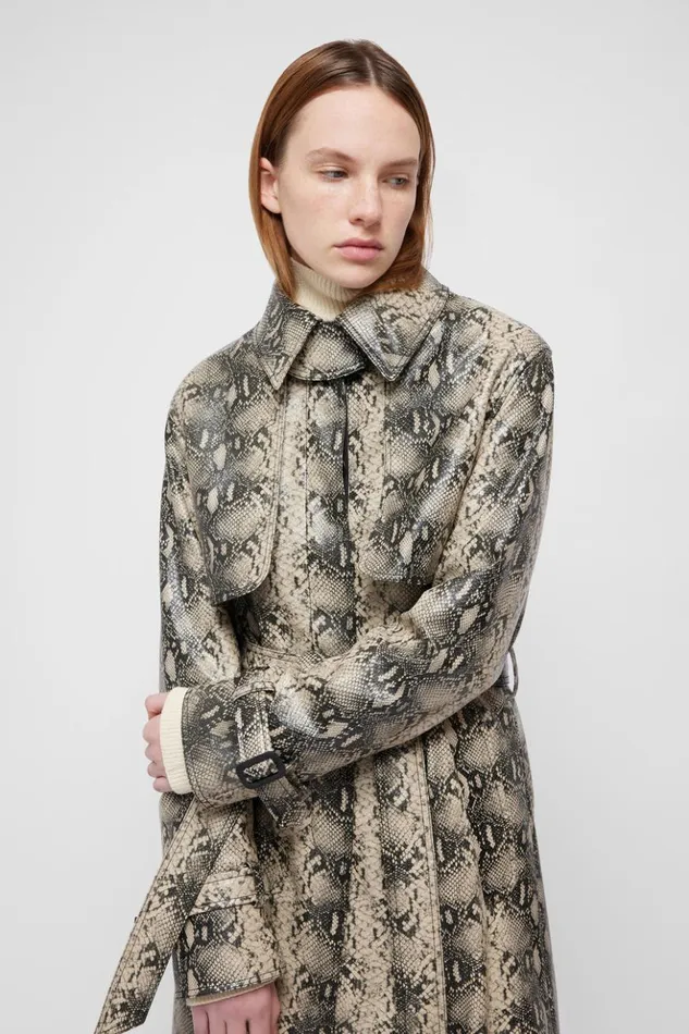 Women Loretta Coat Macadamia Python Jonathan Simkhai Jackets and Coats