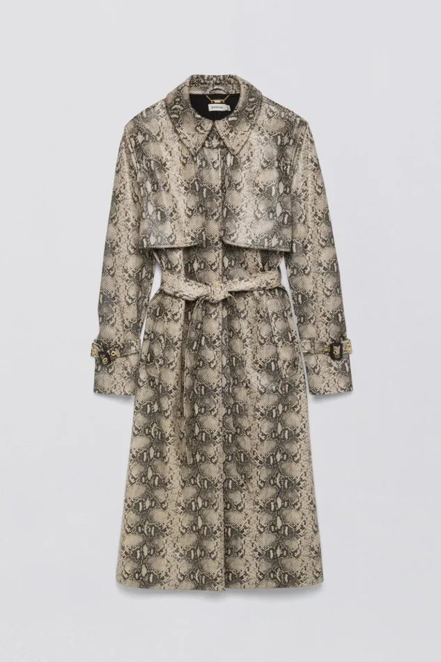 Women Loretta Coat Macadamia Python Jonathan Simkhai Jackets and Coats