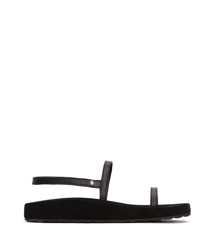 Women Maher Vegan Slip On Sandals Black Matt and Nat Sandals