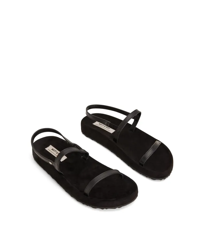 Women Maher Vegan Slip On Sandals Black Matt and Nat Sandals