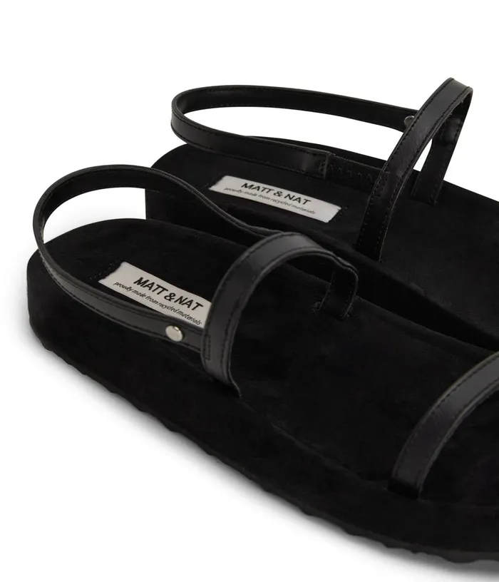 Women Maher Vegan Slip On Sandals Black Matt and Nat Sandals