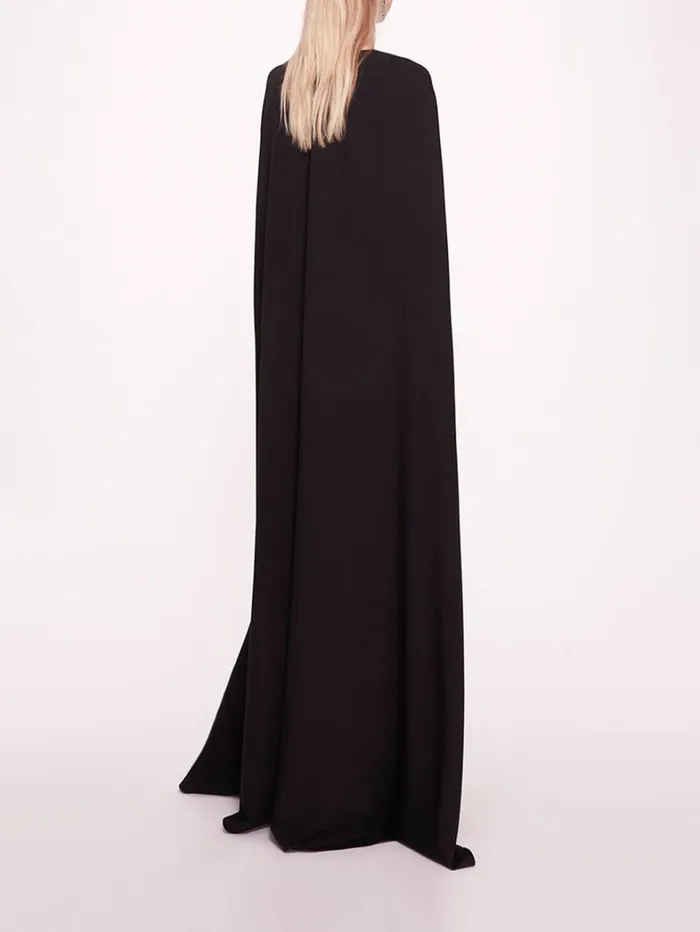 Women Marchesa Dresses Embroidered Belt Kaftan Black Women Marchesa Dresses Embroidered Belt Kaftan Black