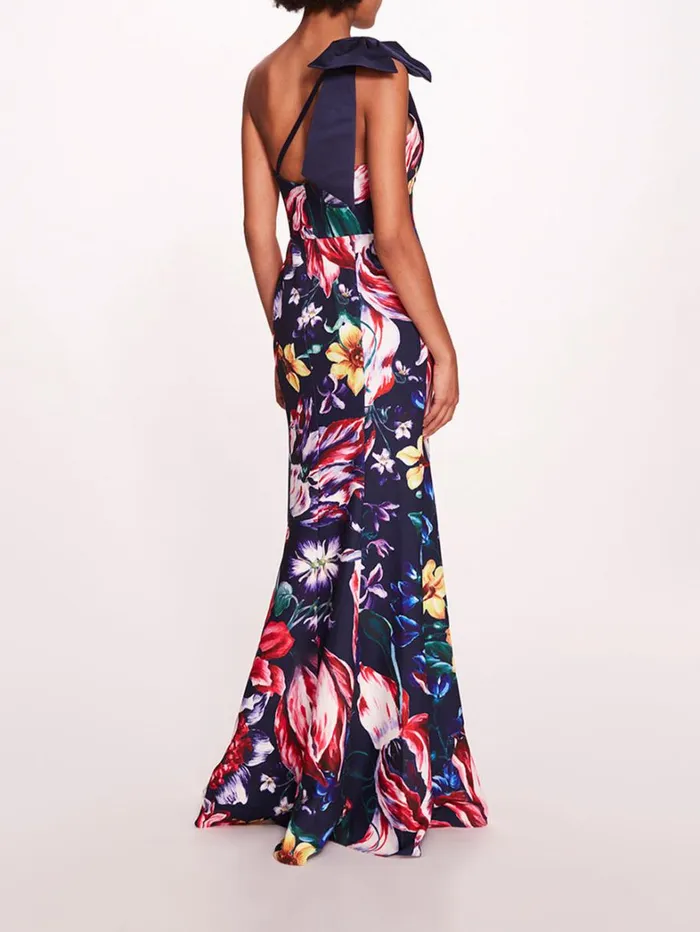 Women Marchesa Dresses Florilegium Gown Navy Multi Women Marchesa Dresses Florilegium Gown Navy Multi