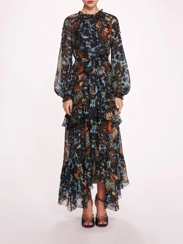 Women Marchesa Dresses Monarch Maxi Dress Blue Multi