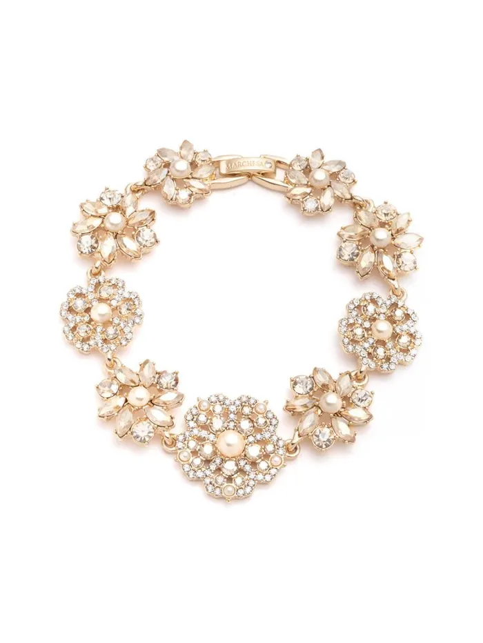 Women Marchesa Jewelry Gold Fresh Floral Bracelet Gold