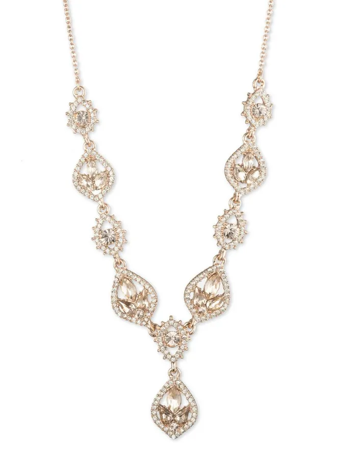 Women Marchesa Jewelry Poised Rose Y Necklace Rose Gold