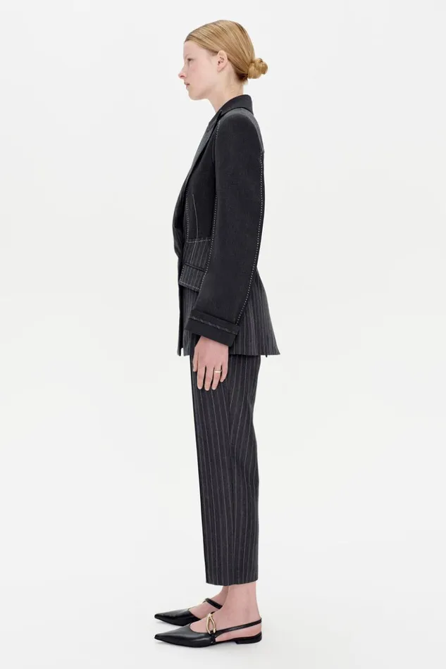 Women Mariposa Blazer Grey Pinstripe Multi Jonathan Simkhai Jackets and Coats