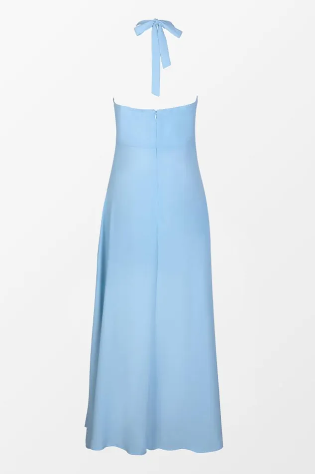 Women Maxi Dresses Cupshe Carol AShape Halter Neck Dress Blue