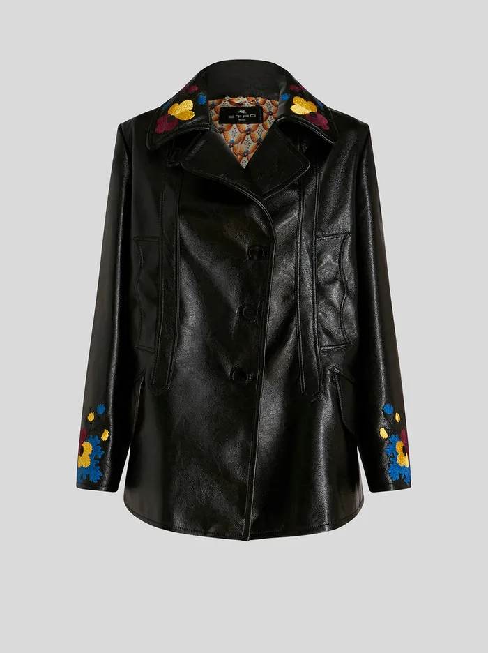 Women Maxi Patent Faux Leather Jacket Etro Coats And Outerwear