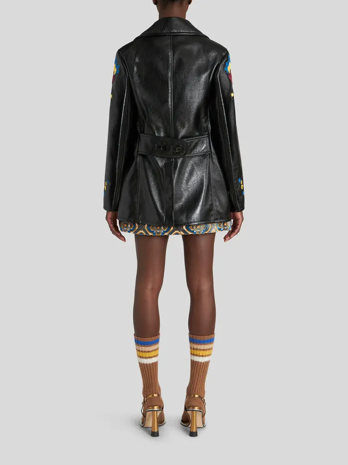 Women Maxi Patent Faux Leather Jacket Etro Coats And Outerwear